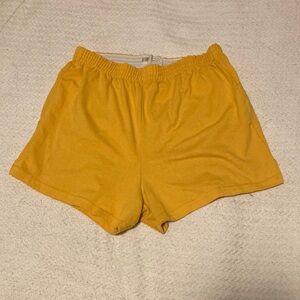 Vintage Soffe Yellow Athletic Shorts with Elastic Waistband L